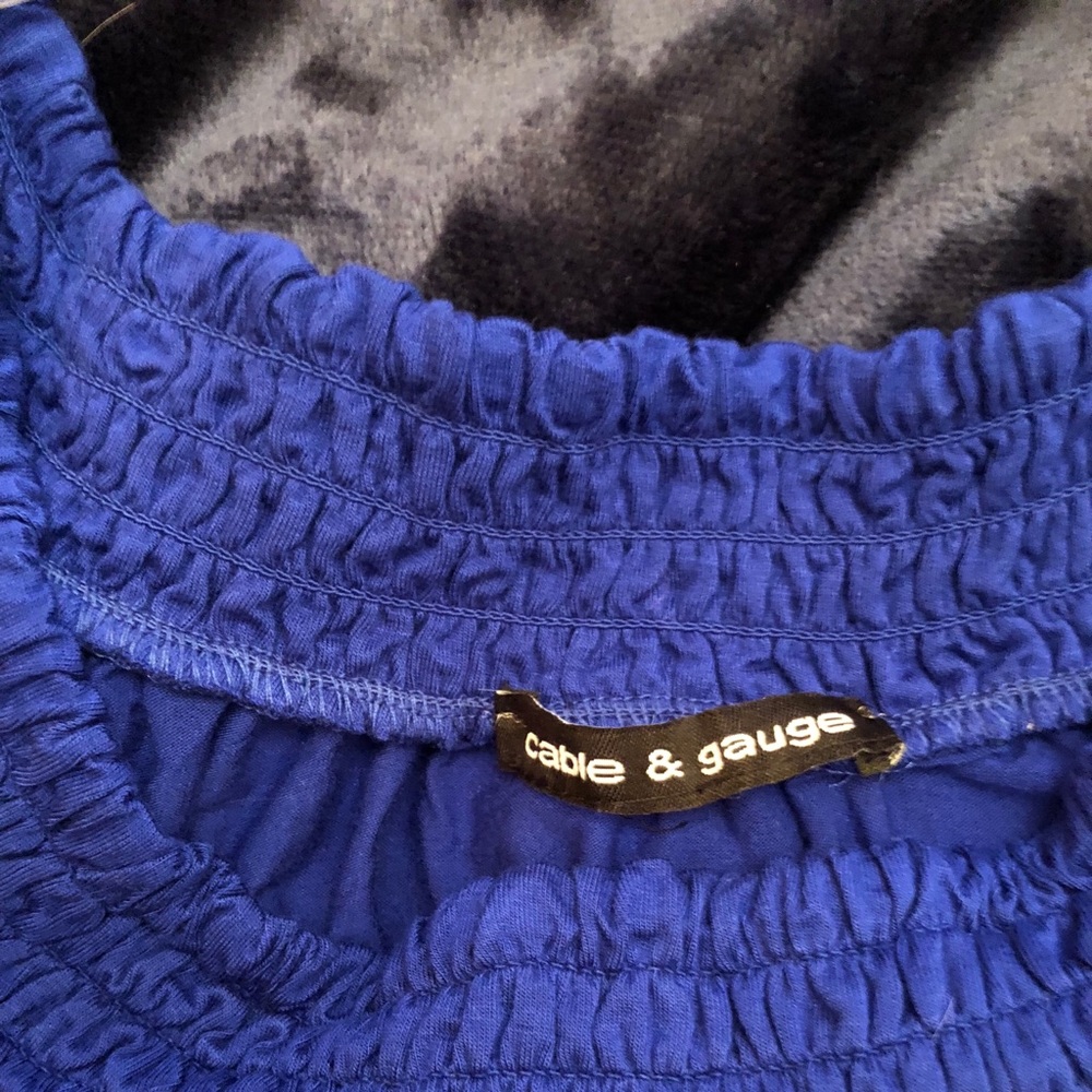 Women’s Royal Blue Off Shoulder Blouse Size S - Picture 6 of 6